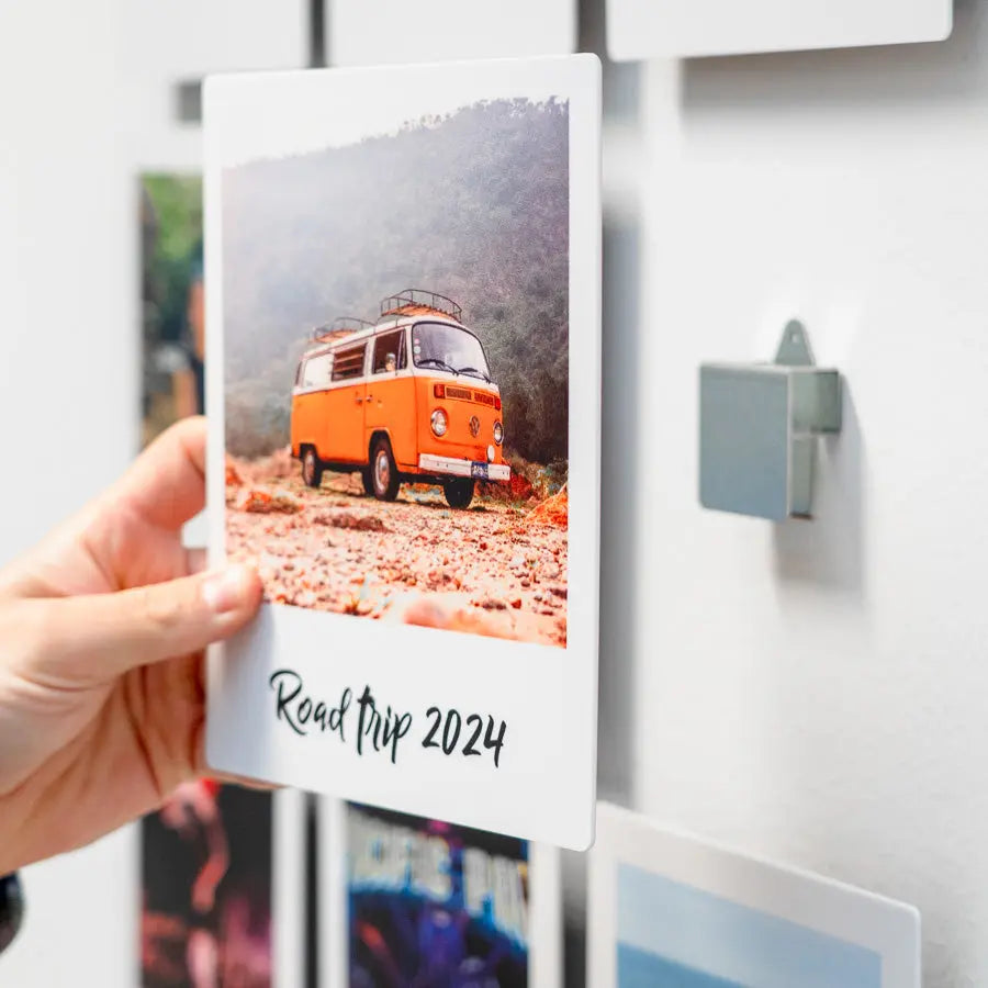 EPIX Retro Photo Tiles in Polaroid-Style | Personalize with a Custom Caption – Magnetic & Damage-Free EPIX
